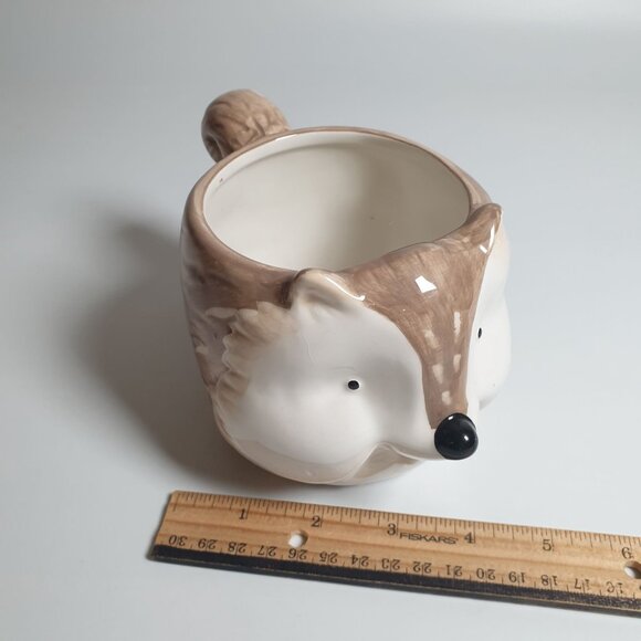 Pier 1 Cute Hedgehog Ceramic Coffee Mug Squirrel Chipmunk Hedgehog Animal - Picture 3 of 5